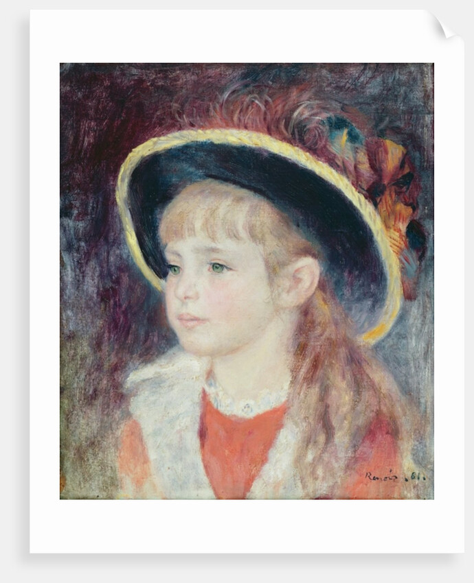 Young girl with a blue hat: portrait of Jeanne Henriot, 1881 by Pierre Auguste Renoir