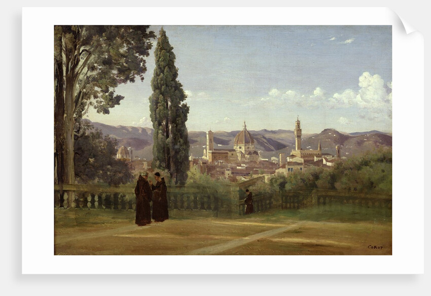 View of Florence from the Boboli Gardens, c.1834-36 by Jean Baptiste Camille Corot