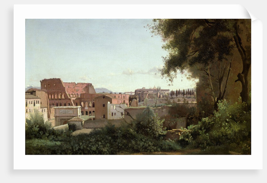 View of the Colosseum from the Farnese Gardens, 1826 by Jean Baptiste Camille Corot