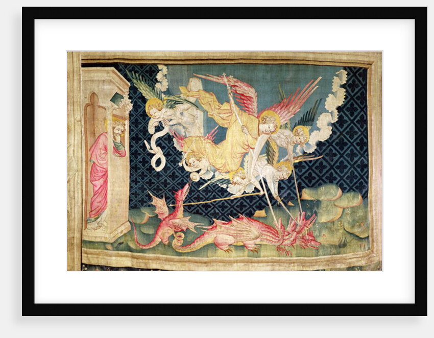 St. Michael and his angels fighting the dragon, no.36 from 'The Apocalypse of Angers', 1373-87 by Nicolas Bataille
