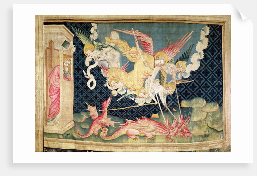 St. Michael and his angels fighting the dragon, no.36 from 'The Apocalypse of Angers', 1373-87 by Nicolas Bataille