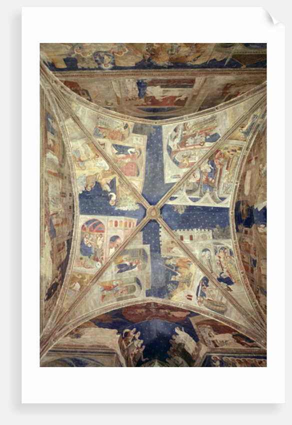 View of the ceiling of the chapel of the Tinel with scenes from the life of St. Martial, 1344-45 by Matteo di Giovanetto da Viterbo