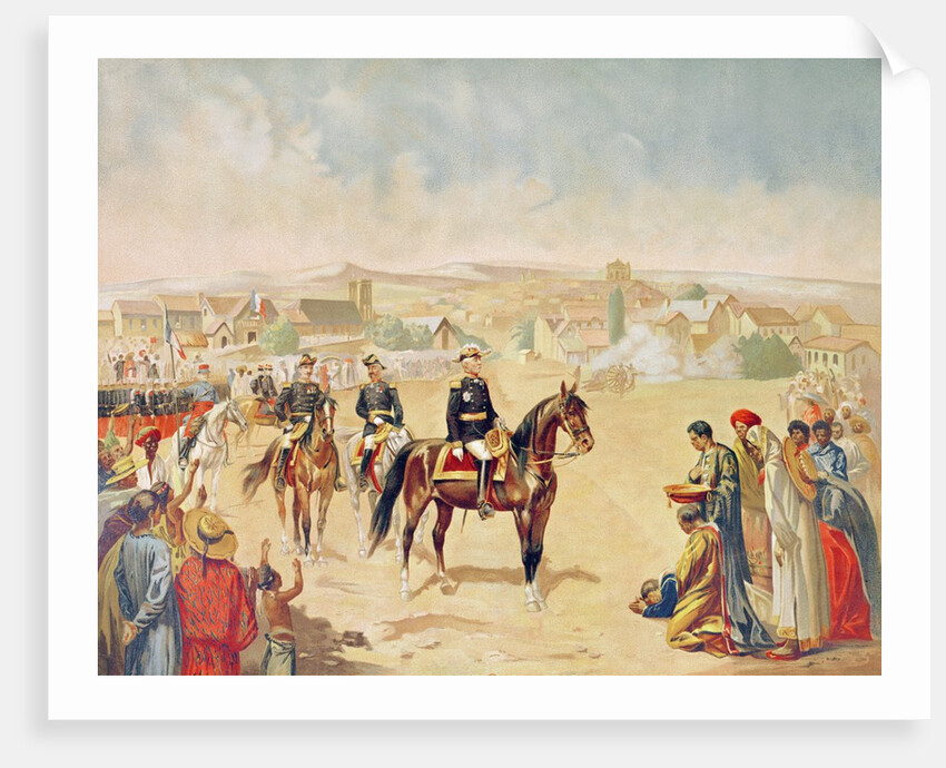 General Jacques Achille Duchesne entering Tananarive, Madagascar, 1st October 1895 by French School