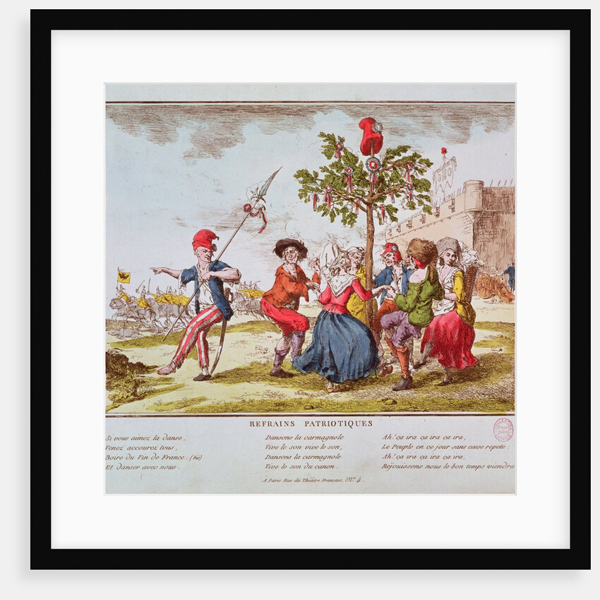 Patriotic Refrains: French Revolutionaries dancing the Carmagnole around the Tree of Liberty, c.1792 by French School