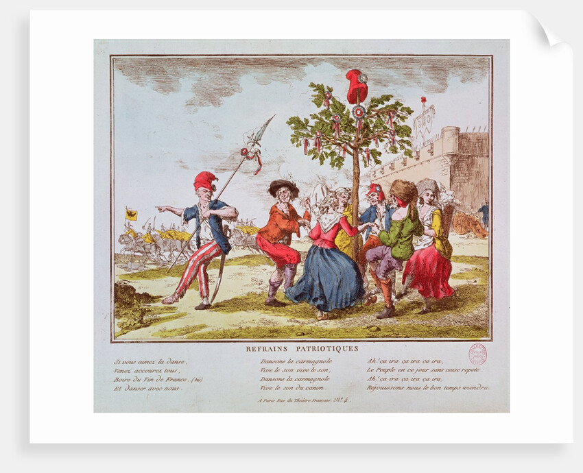 Patriotic Refrains: French Revolutionaries dancing the Carmagnole around the Tree of Liberty, c.1792 by French School