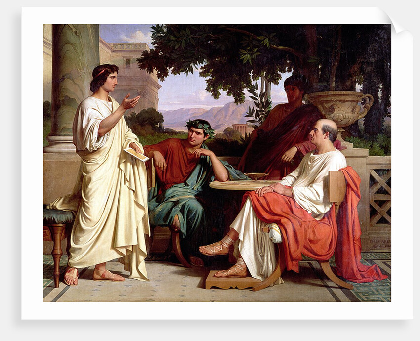 Horace, Virgil and Varius at the house of Maecenas, 19th century by Charles Francois Jalabert