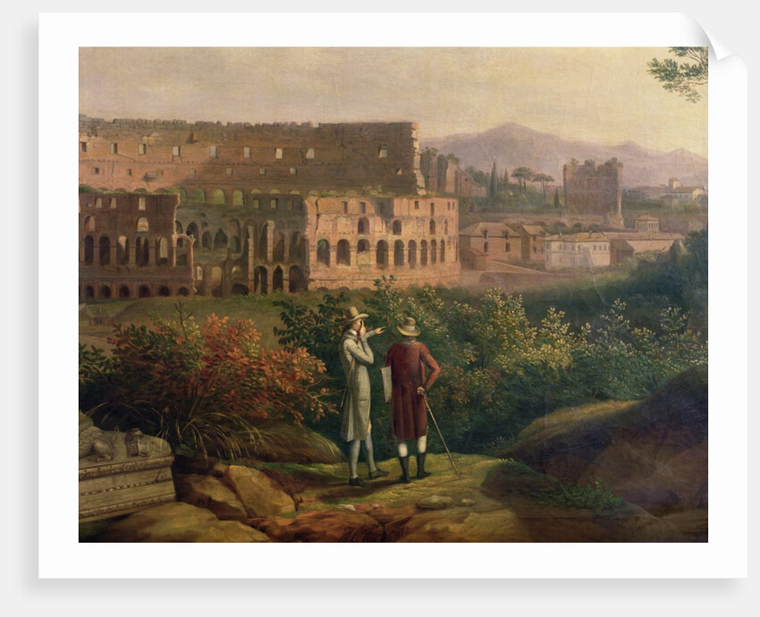 Johann Wolfgang von Goethe visiting the Colosseum in Rome, c.1790 by Jacob-Philippe Hackert