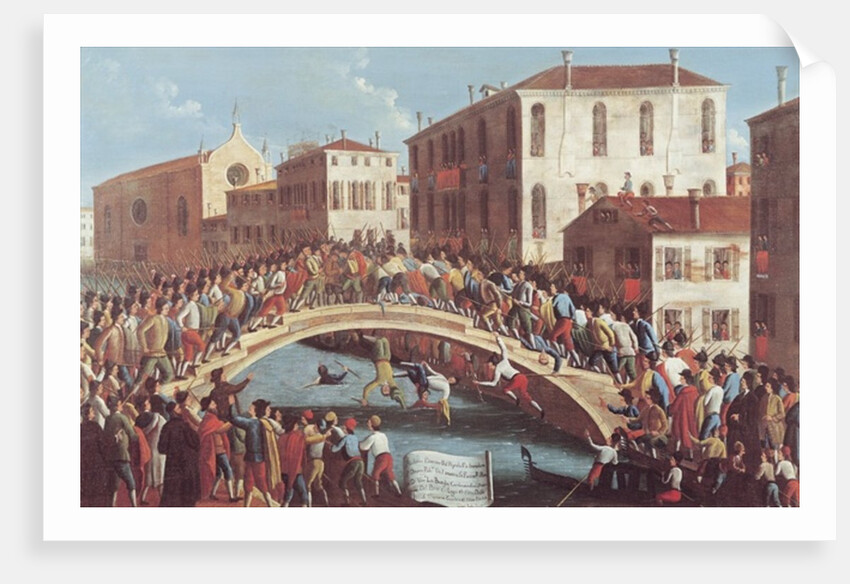 Battle with Sticks on the Ponte Santa Fosca, Venice by Gabriele Bella
