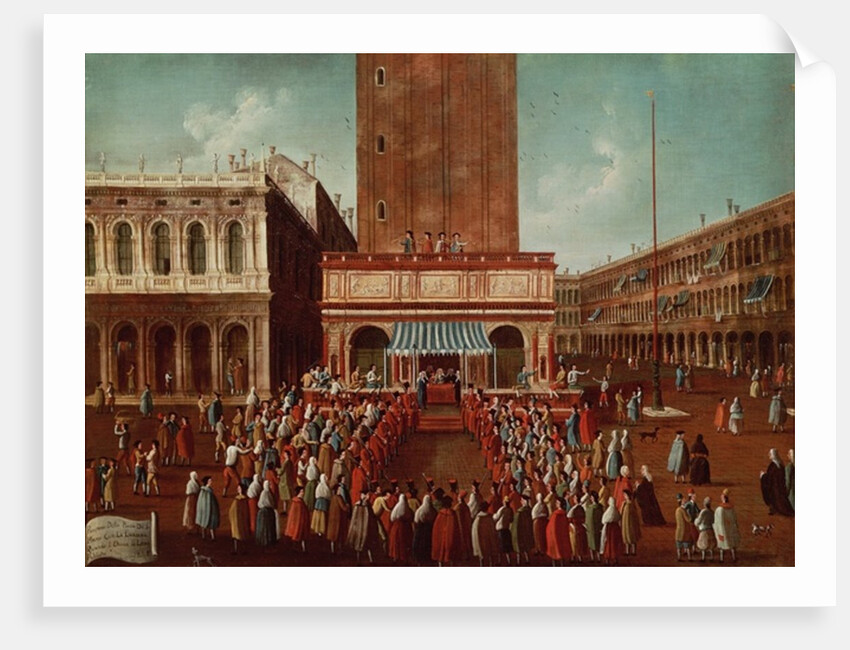 Public Lottery at the Loggetta, the Piazza San Marco, Venice by Gabriele Bella