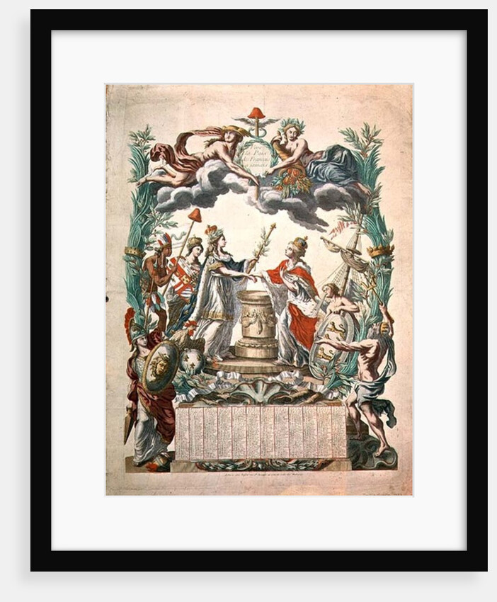 Calendar for the year of 1783 commemorating the Treaty of Versailles in 1768 in which America gained its independence by French School