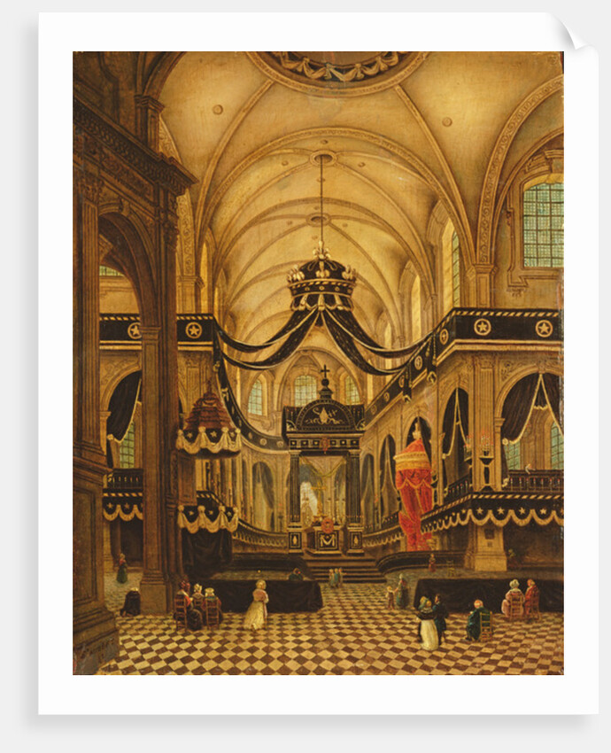 Funeral of Louis Belmas at Cambrai Cathedral by Antoine Louis Saint-Aubert