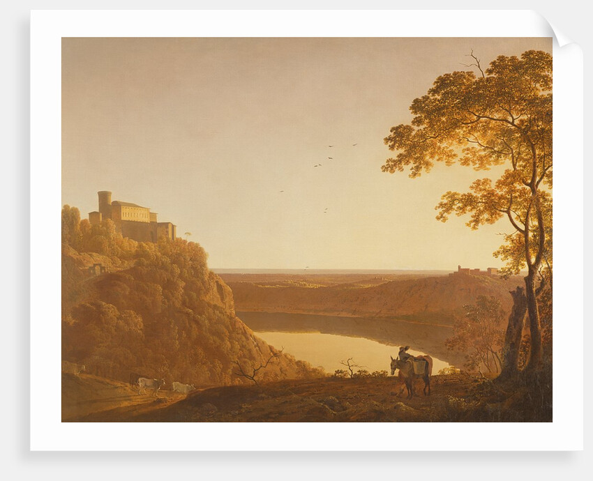 Lake Nemi at Sunset, c.1790 by Joseph Wright of Derby