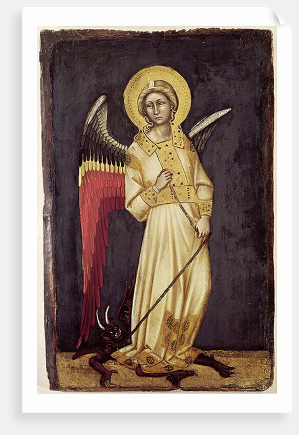 An Angel with a Demon on a Chain by Ridolfo di Arpo Guariento