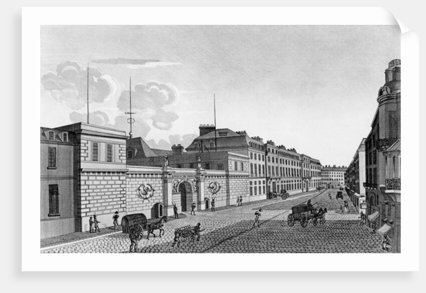 View of the Bank of France from the Rue Croix-des-Petits-Champs, 1800 by Henri Courvoisier-Voisin