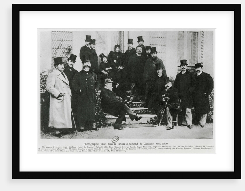 Group in the garden of Edmond Huot de Goncourt, c.1890 by French Photographer