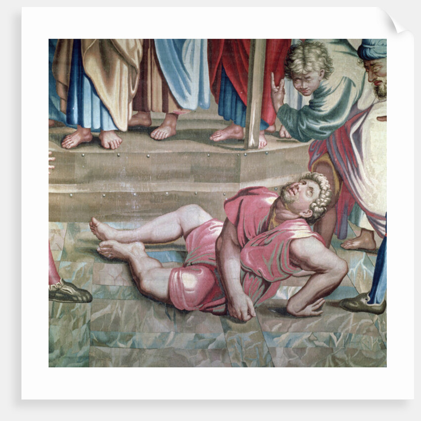 Tapestry depicting the Acts of the Apostles, the Death of Ananias by Raphael (1483-1520) (after)