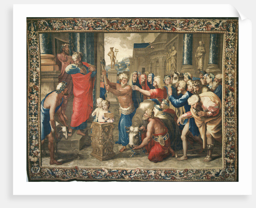 Tapestry depicting the Acts of the Apostles, the Sacrifice of Lystra by Raphael (1483-1520) (after)