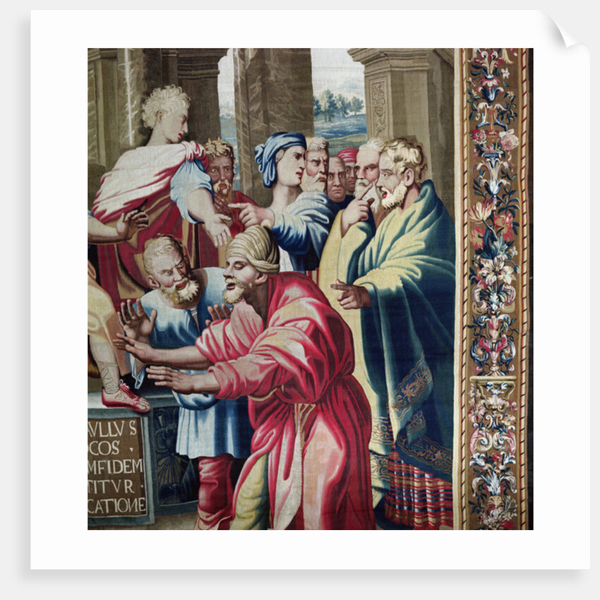 Tapestry depicting the Acts of the Apostles, the Blinding of Elymas by Raphael