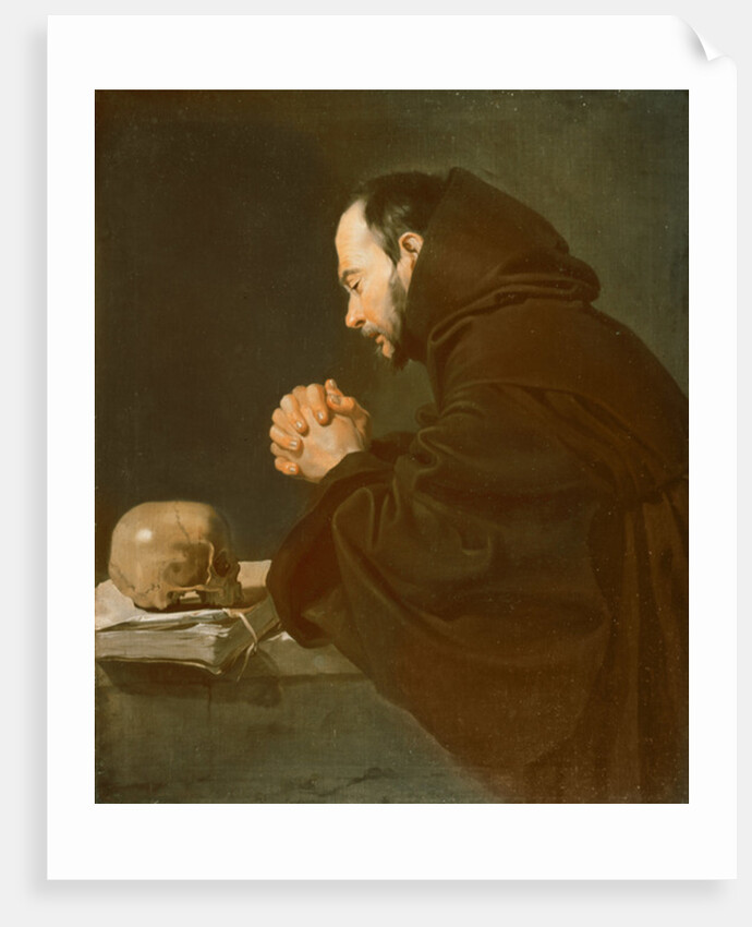 Saint Francis in Prayer by Diego Rodriguez de Silva y Velazquez