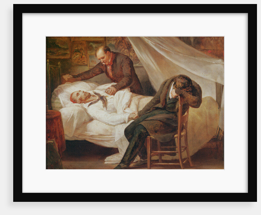The Death of Theodore Géricault, with his friends Colonel Bro de Comeres and the painter Pierre-Joseph Dedreux-Dorcy, 1824 by Ary Scheffer