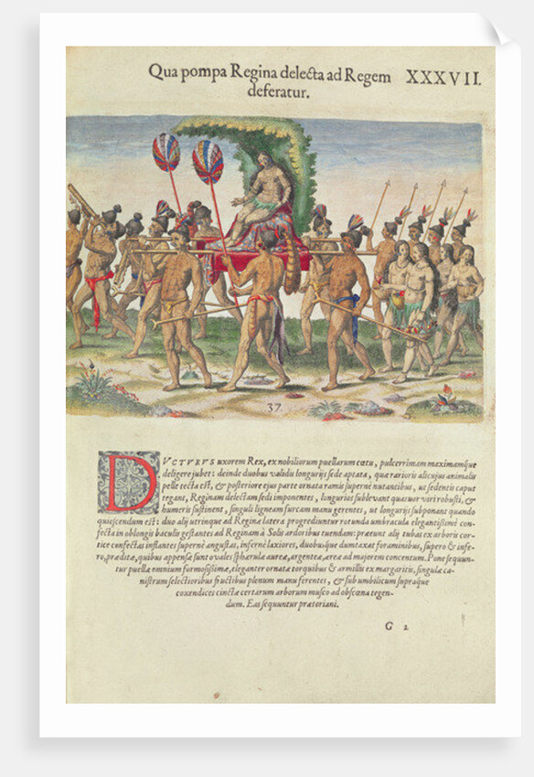 A Bride is Carried to the Chief by Jacques (1533-88) (after) Le Moyne