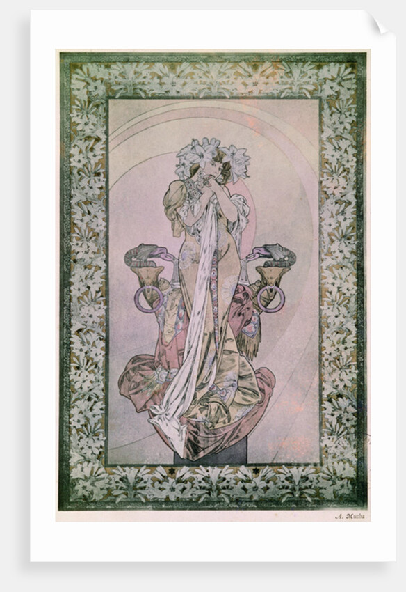 Decorative Panel for Edmond Rostand's 'La Princesse Lointaine' with Sarah Bernhardt, 1890-1910 by Alphonse Marie Mucha
