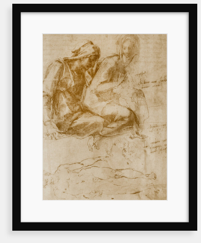Saint Anne, the Virgin and Child and a study of a nude man by Michelangelo Buonarroti