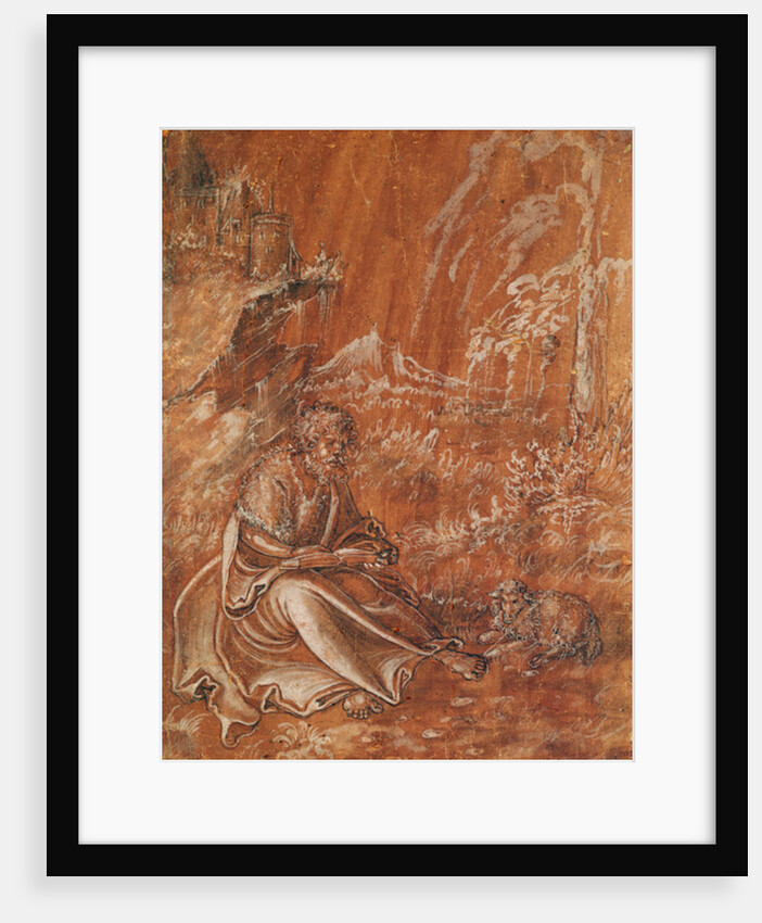 Saint John the Baptist seated in a Mountainous Landscape by Lucas the Elder Cranach