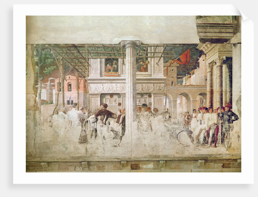 The martyrdom of Saint Christopher and the moving of his body, c.1450-56 by Andrea Mantegna