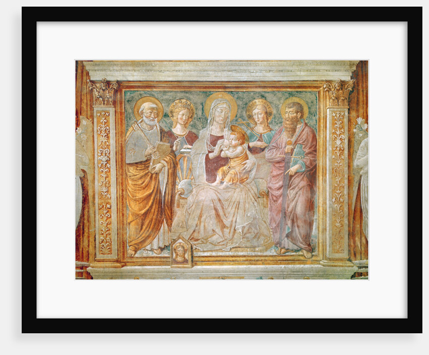 Virgin and Child surrounded by Saint Michael, Saint Catherine, Saint Marguerite and Saint Paul by Benozzo di Lese di Sandro Gozzoli