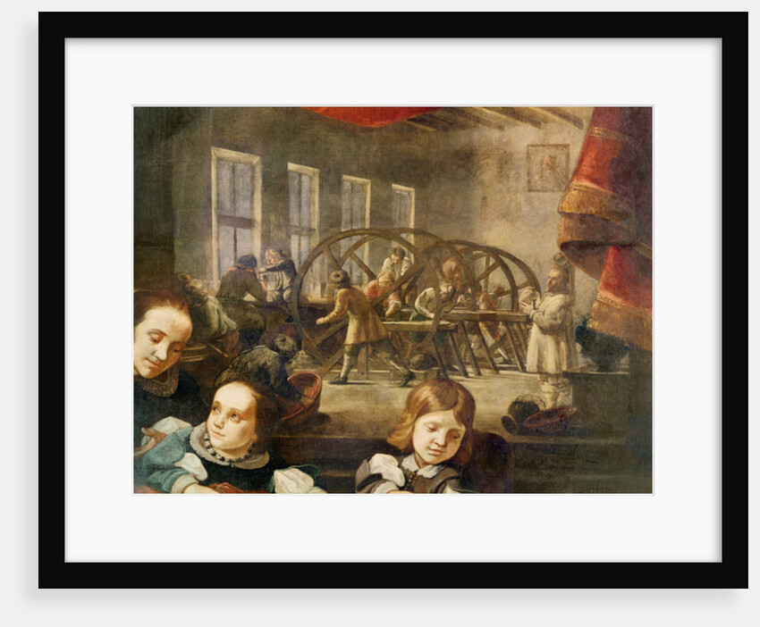 Detail from a portrait of precious stone cutter Dyonis Miseroni and family, showing engraving on glass in his workshop, 1653 by Karel Skreta