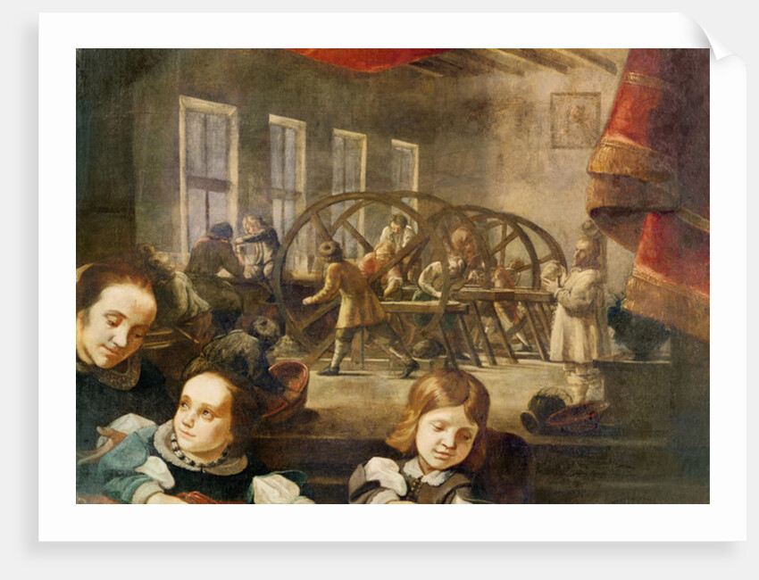 Detail from a portrait of precious stone cutter Dyonis Miseroni and family, showing engraving on glass in his workshop, 1653 by Karel Skreta