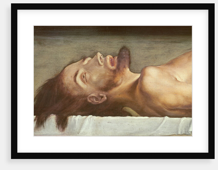 The Body of the Dead Christ, detail of the head, 1521 by Hans Holbein the Younger