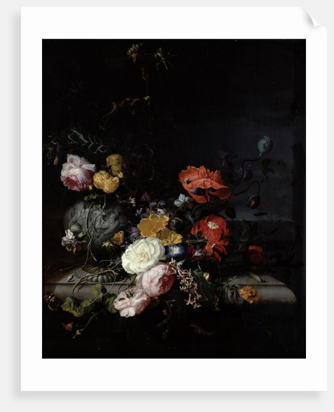 Still Life with Flowers and Insects by Jacob van Walscapelle