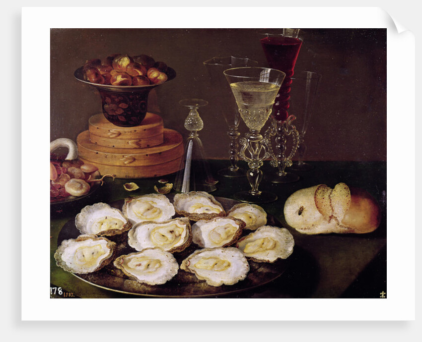 Still Life with Oysters and Glasses, 1606 by Osias the Elder Beert