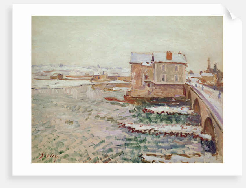 The Moret Bridge during the winter of 1889, after 1889 by Alfred Sisley