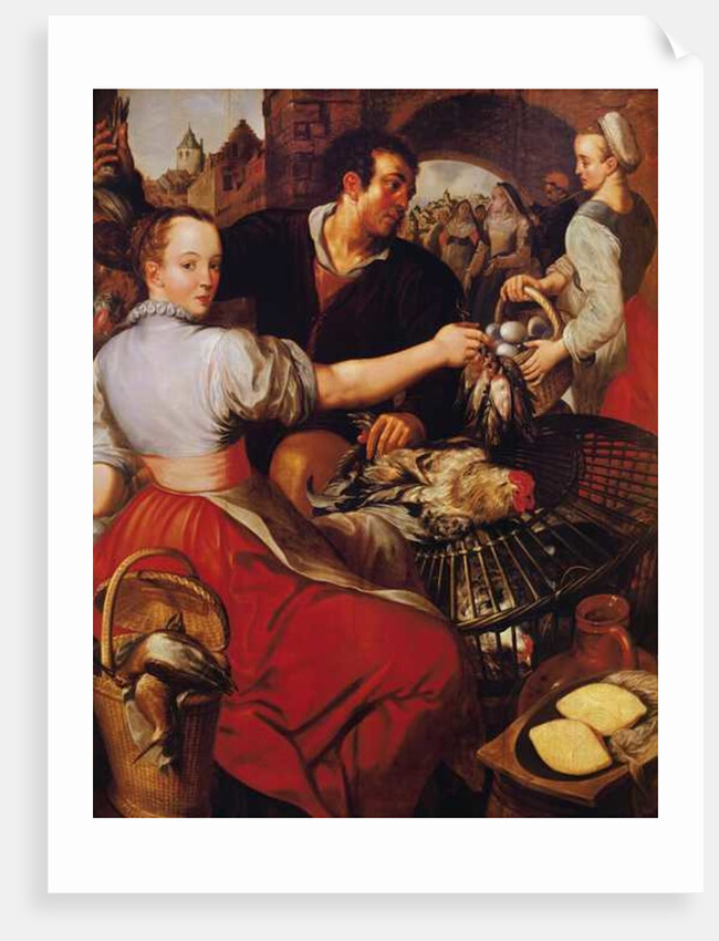 The Poultry Merchant by Joachim Bueckelaer