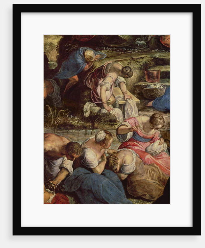 The Gathering of Manna, central detail: sewing woman by Jacopo Robusti Tintoretto