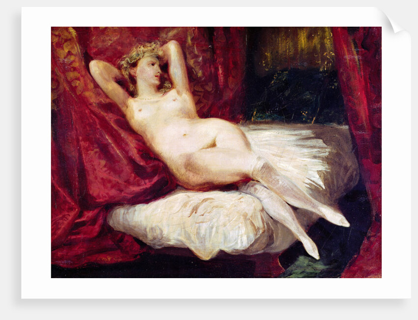 Woman with White Stockings by Ferdinand Victor Eugene Delacroix