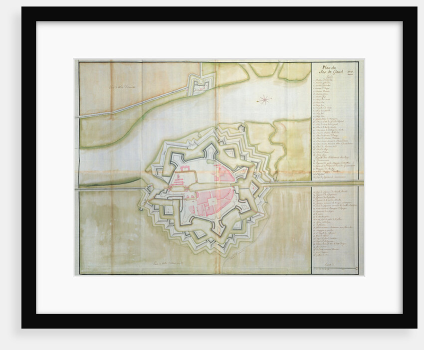 Map of Sas van Gent, Netherlands, 1747 by French School