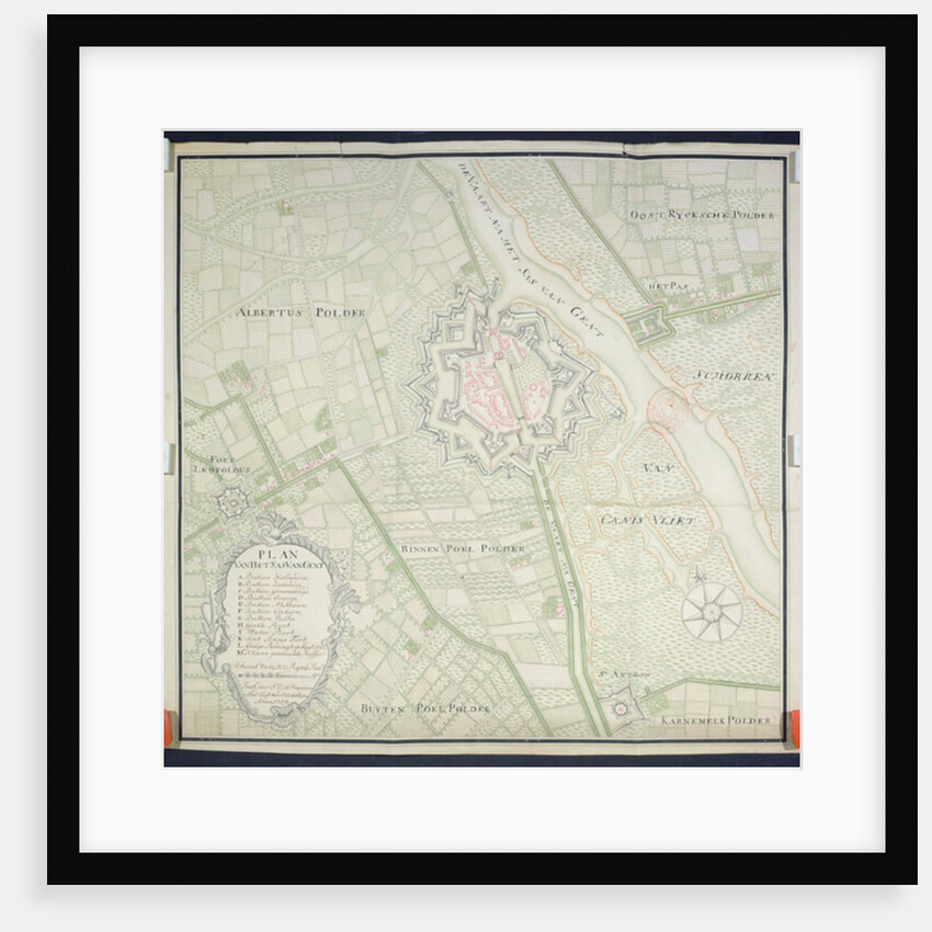 Map of Sas de Gant and surrounding areas, 1759 by Flemish School