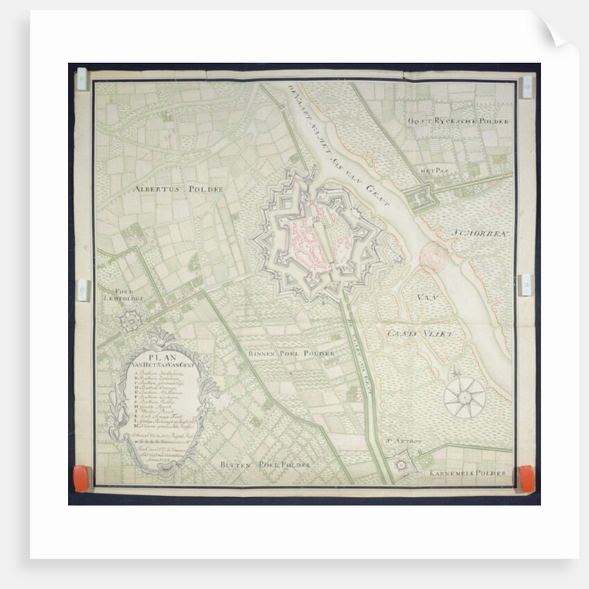 Map of Sas de Gant and surrounding areas, 1759 by Flemish School