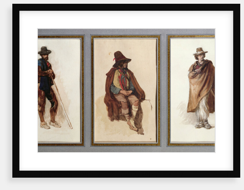 Three types of Ciociari shepherds by Antoine Auguste Ernest Herbert or Hebert