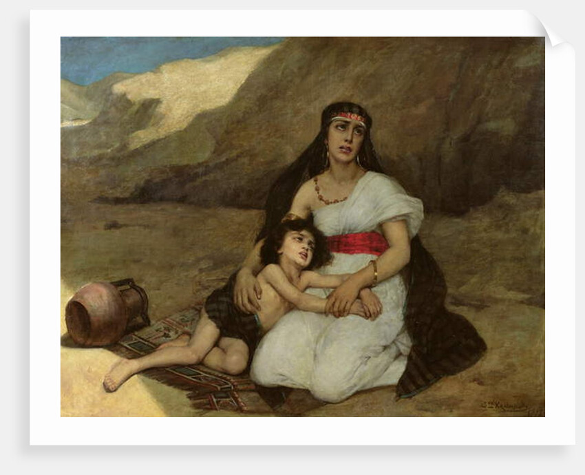 Arabic woman and her child, 1877 by Gustave Krabansky