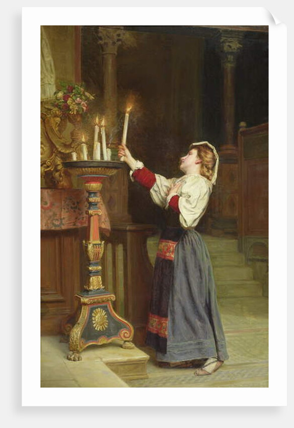 Girl with a candle, 1908 by Remy Cogghe