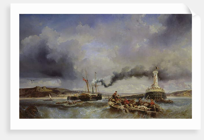 View of the port of Boulogne from the sea, 1843 by Louis Eugene Gabriel Isabey