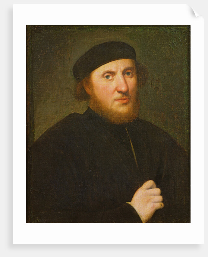 Portrait of a Man in a Black Toque by Paris Bordone