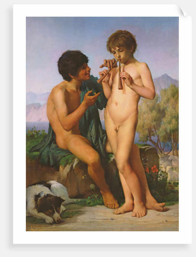 The Flute Lesson, 1858 by Jules Elie Delaunay