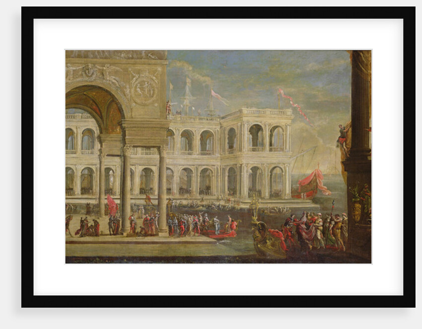 View of the Palace and Queen Joanna I of Naples by Italian School