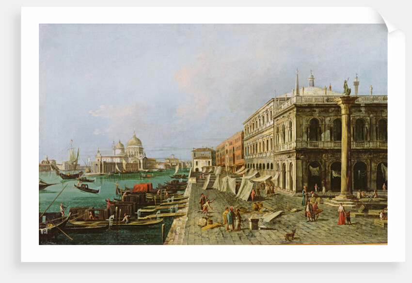 View of the Molo in front of Palazzo della Zecca, with Santa Maria della Salute in the background, Venice by Michele Marieschi